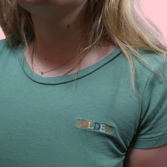 ARITZIA GOLDEN BY TNA GREEN CROP TOP - Picture 1 of 3